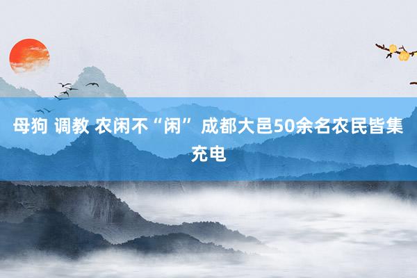 母狗 调教 农闲不“闲” 成都大邑50余名农民皆集充电