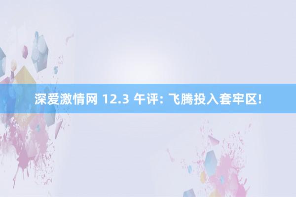 深爱激情网 12.3 午评: 飞腾投入套牢区!