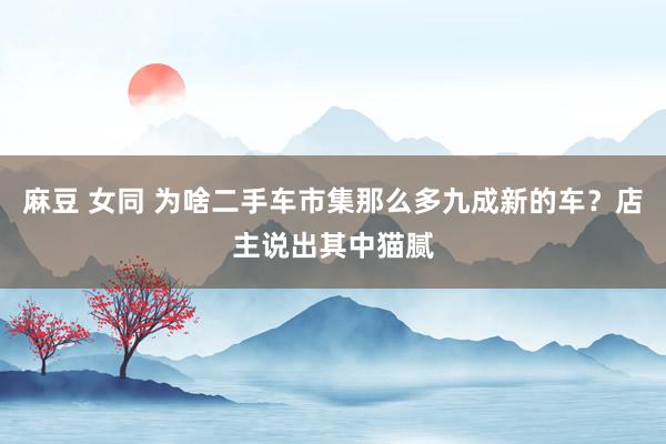 麻豆 女同 为啥二手车市集那么多九成新的车？店主说出其中猫腻