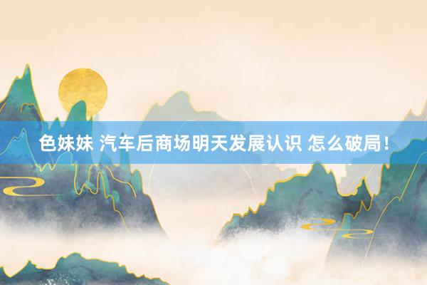 色妹妹 汽车后商场明天发展认识 怎么破局！