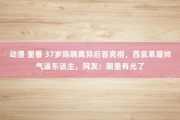 动漫 里番 37岁陈晓离异后首亮相，西装革履帅气逼东谈主，网友：眼里有光了