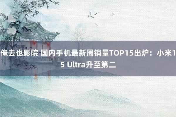 俺去也影院 国内手机最新周销量TOP15出炉：小米15 Ultra升至第二